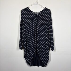 Alembika Navy Blue Striped Top Size S/M